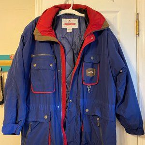OBERMEYER Skiwear Vintage Navy Blue & Maroon Coat
